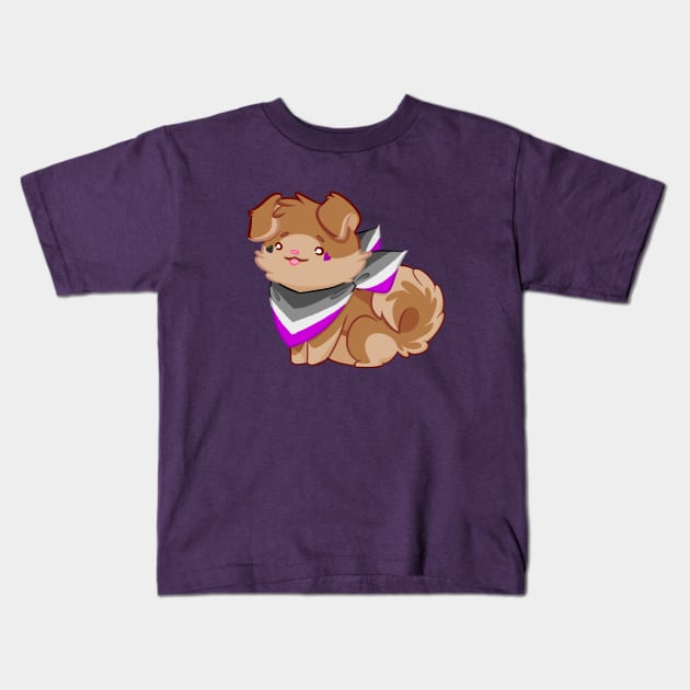 Asexual Pupper Kids T-Shirt by Ribombyliidae